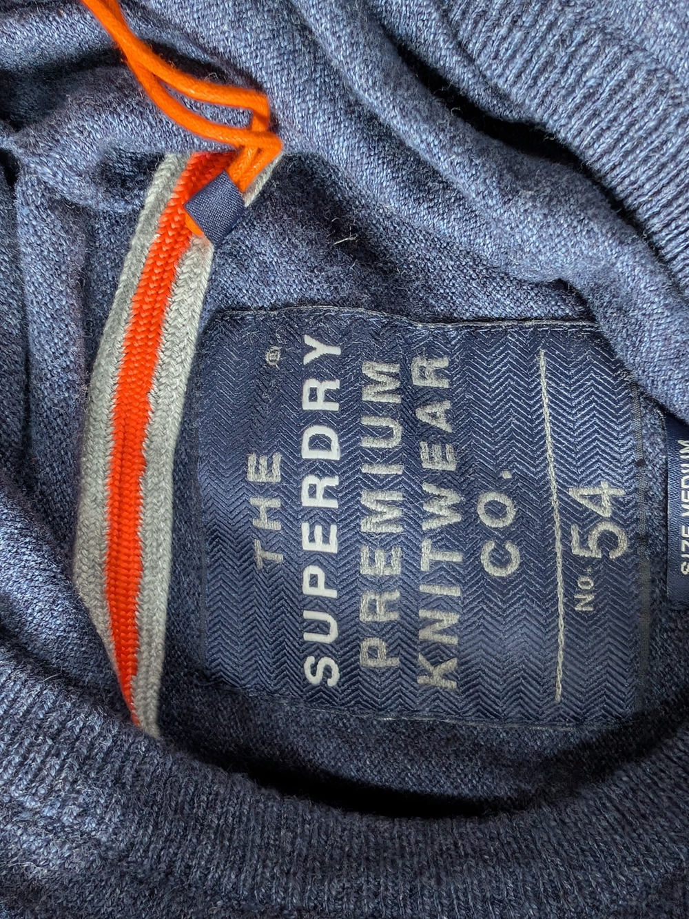 Superdry Premium Knitwear Cowl Neck Sweater Men's Medium Navy NWT - Picture 3 of 6